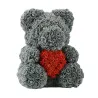 Infini rose fleur ours en peluche avec coeur 40 cm